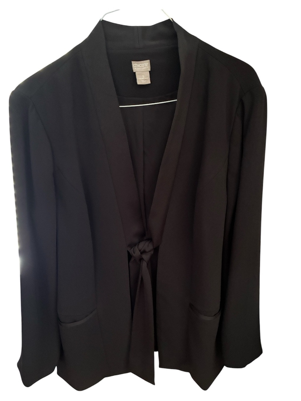 Chico’s Women's Black Tie-Front Jacket - Blazer size 3 XL